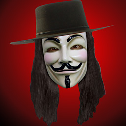 guy fawkes mask red