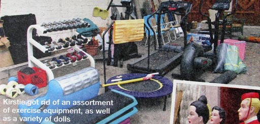 kirstie alley sells weight loss equipment garage sale