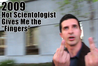 sexy scientologist finger obscene gesture