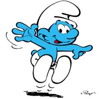 cartoon blue smurf character